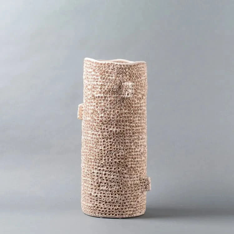 Coral Ceramic Modern Vases in White