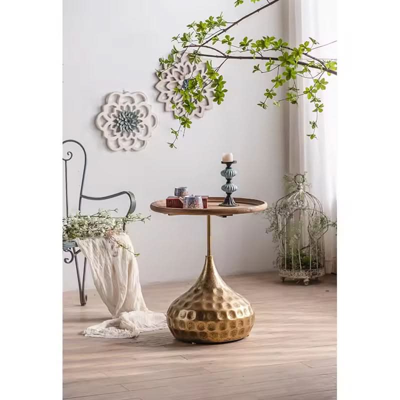 Metal and Wood Side Table