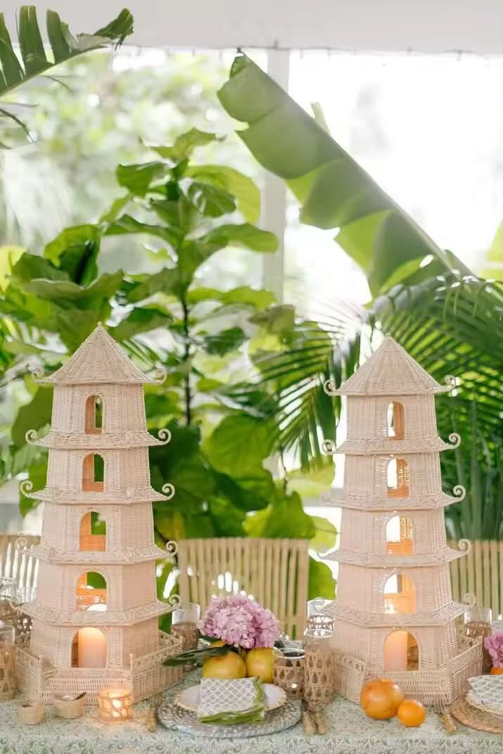 Set of Two Tall Pagoda's