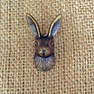 Antique Brass Hare Door Knob Set of Four