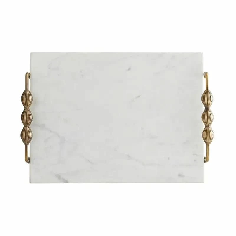 Marble Tray with Brass Handles