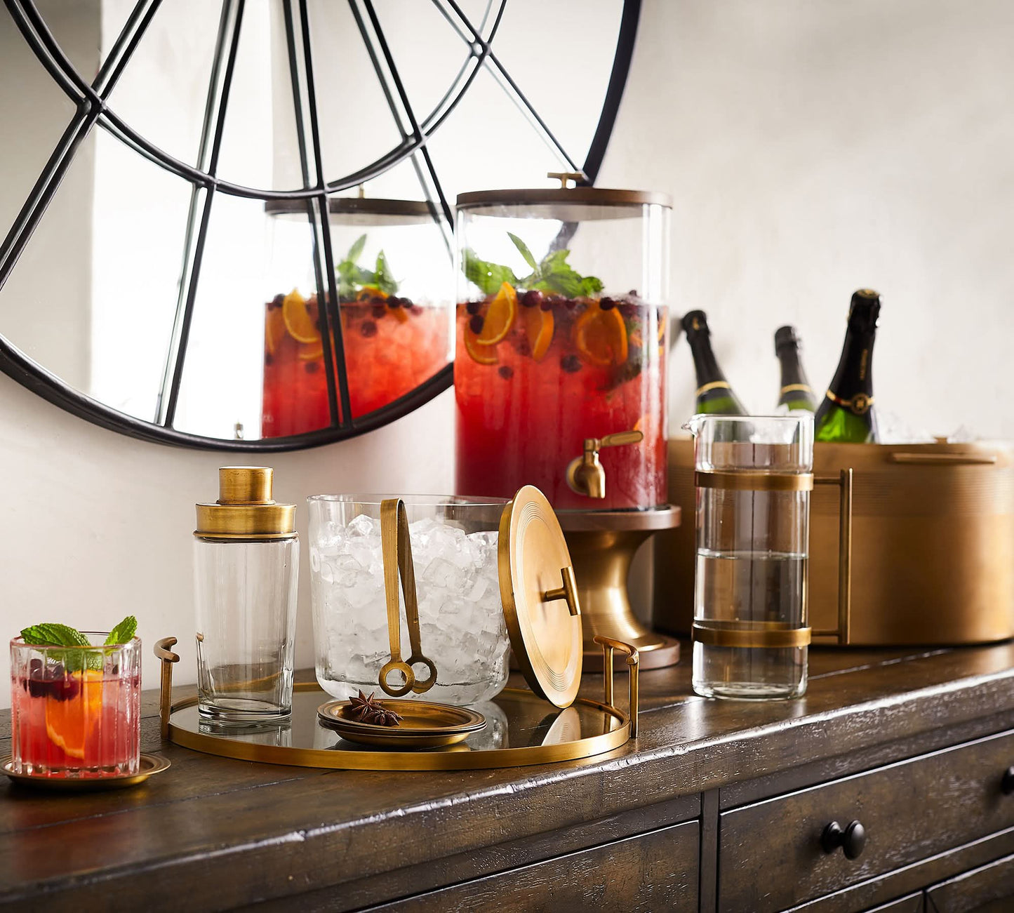 Large Metal Brass Ice Bucket Tub