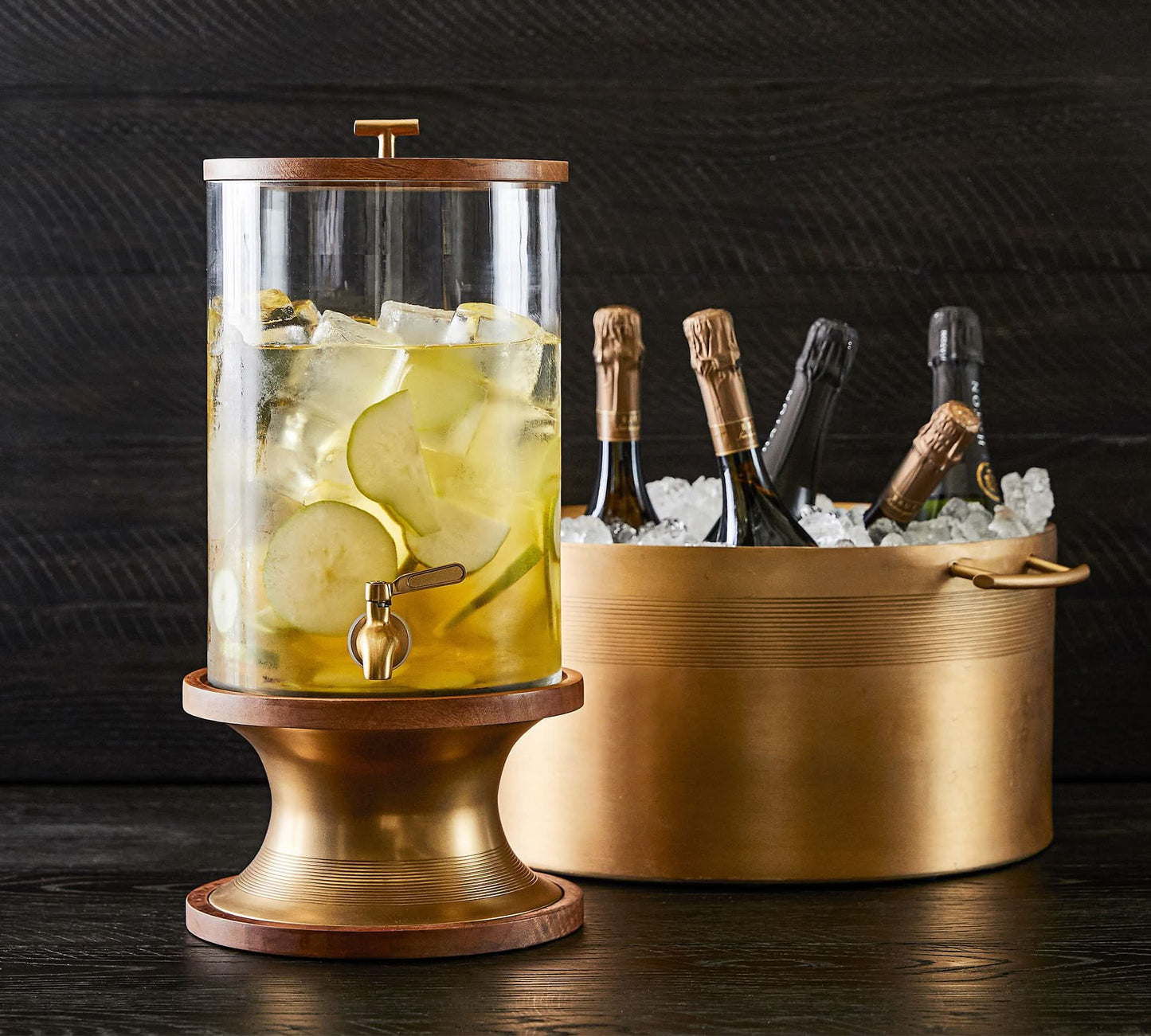 Large Metal Brass Ice Bucket Tub
