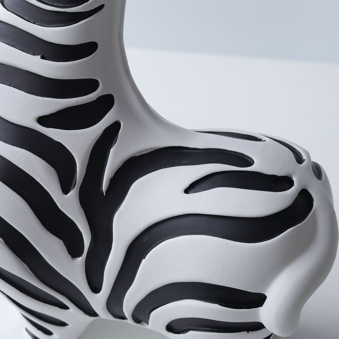 Set of Two Modern Zebra Horse Statues