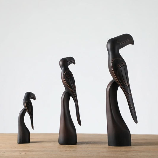 Set of Three Toucan Birds Resin