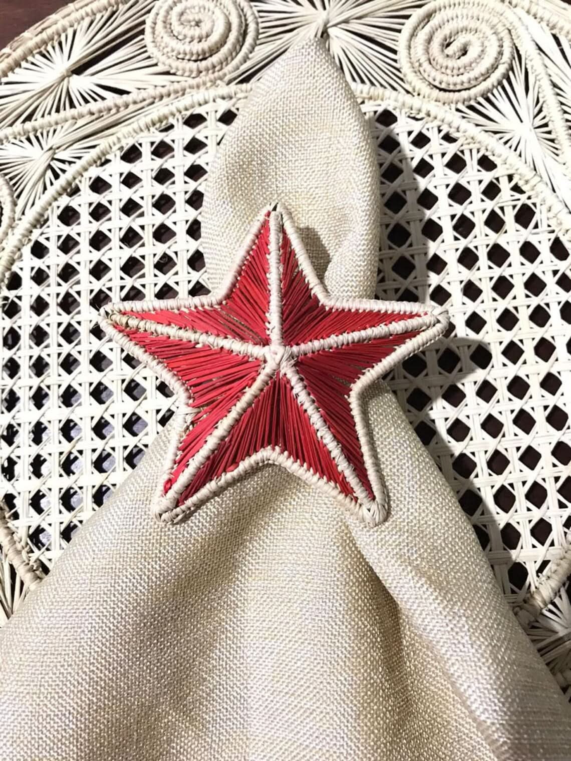 Set of Six Sea Star Napkin Rings in Multiple Colors