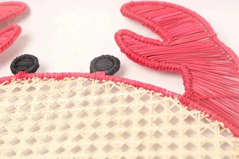 Set of Four Crab Palm Leaf Placemats