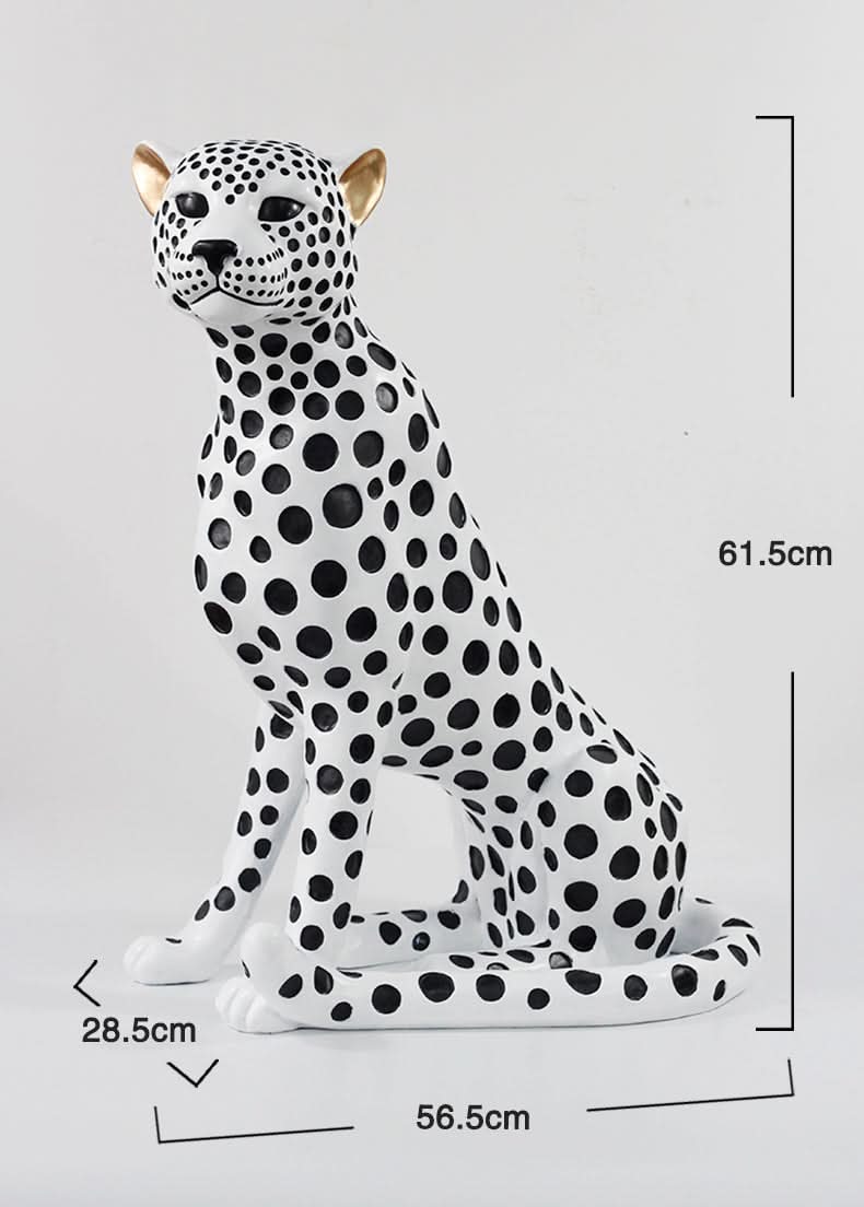 Modern Ceramic Leopard Statue