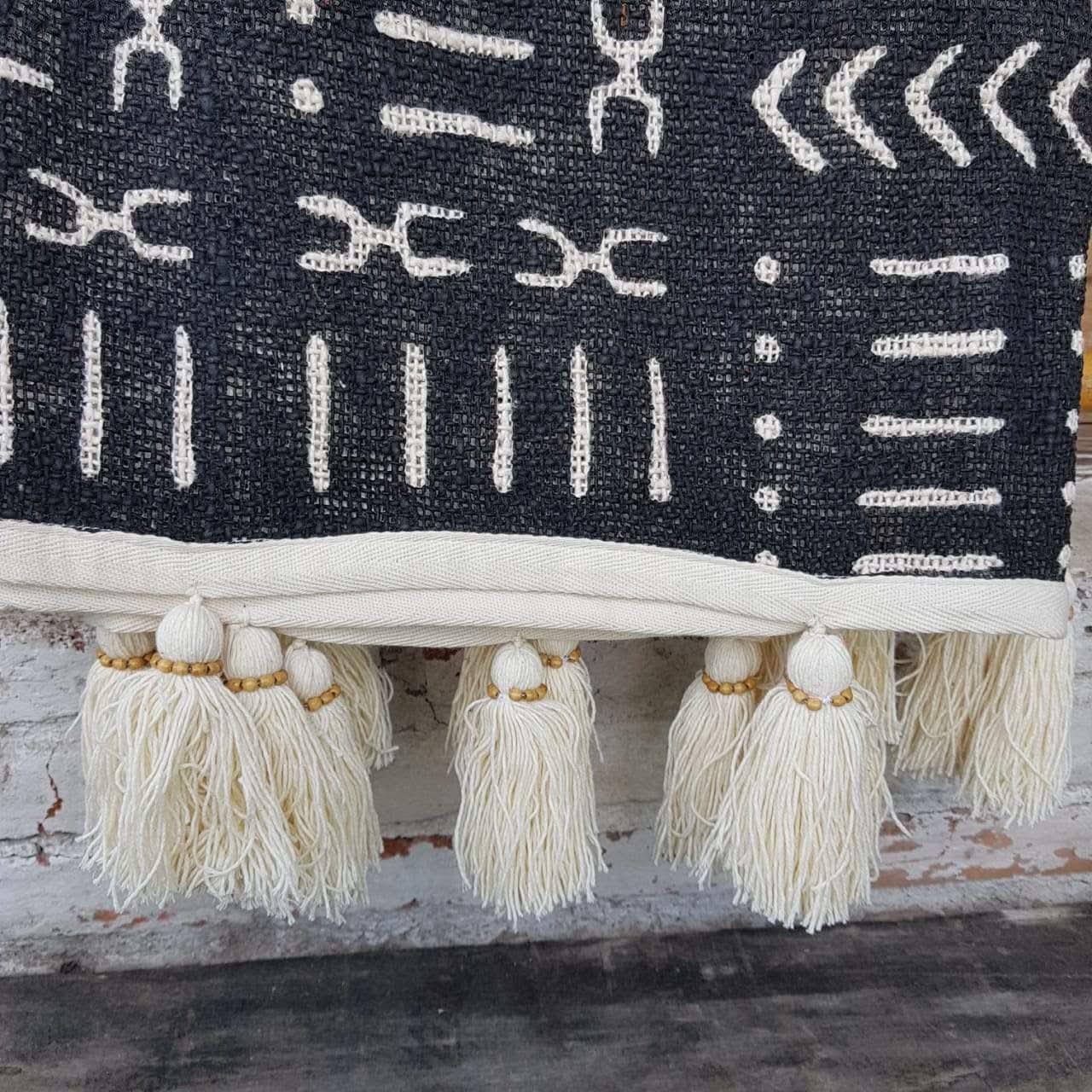 Gorgeous Tribal Print Throw Blanket With Beaded Tassels - bohemian-beach-house