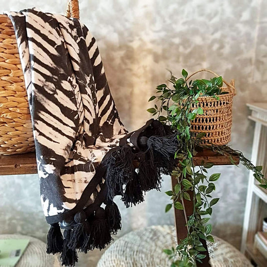 Luxurious Throw Blanket Tassels & Tie Dye - bohemian-beach-house