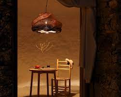 Très grand panier de lampe Wave en naturel