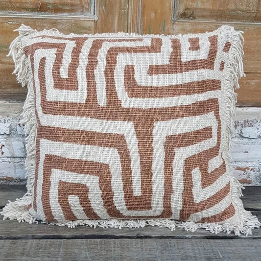 Savannah Print Pillow Brown - bohemian-beach-house
