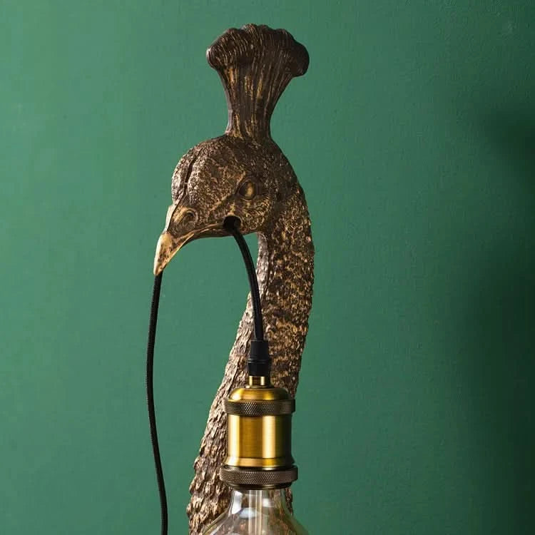 Peacock Wall Lamp in Gold