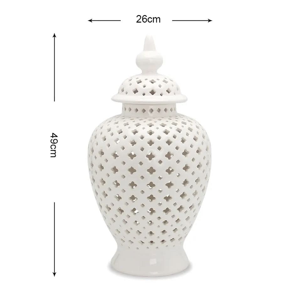 Open Ginger Jar Porcelain in White
