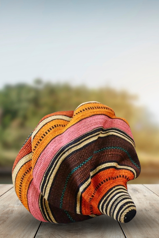 Twisted " Shell " Ghana Basket in Summer Colors