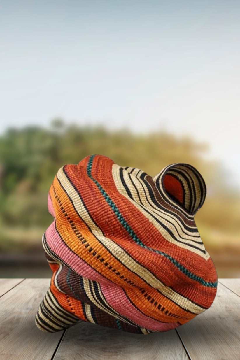 Twisted " Shell " Ghana Basket in Summer Colors