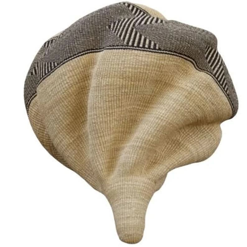 Panier Twisted Ghana " Shell " en naturel et Noir Tribal