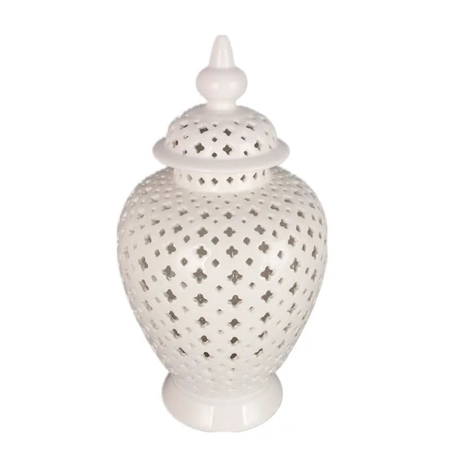 Open Ginger Jar Porcelain in White