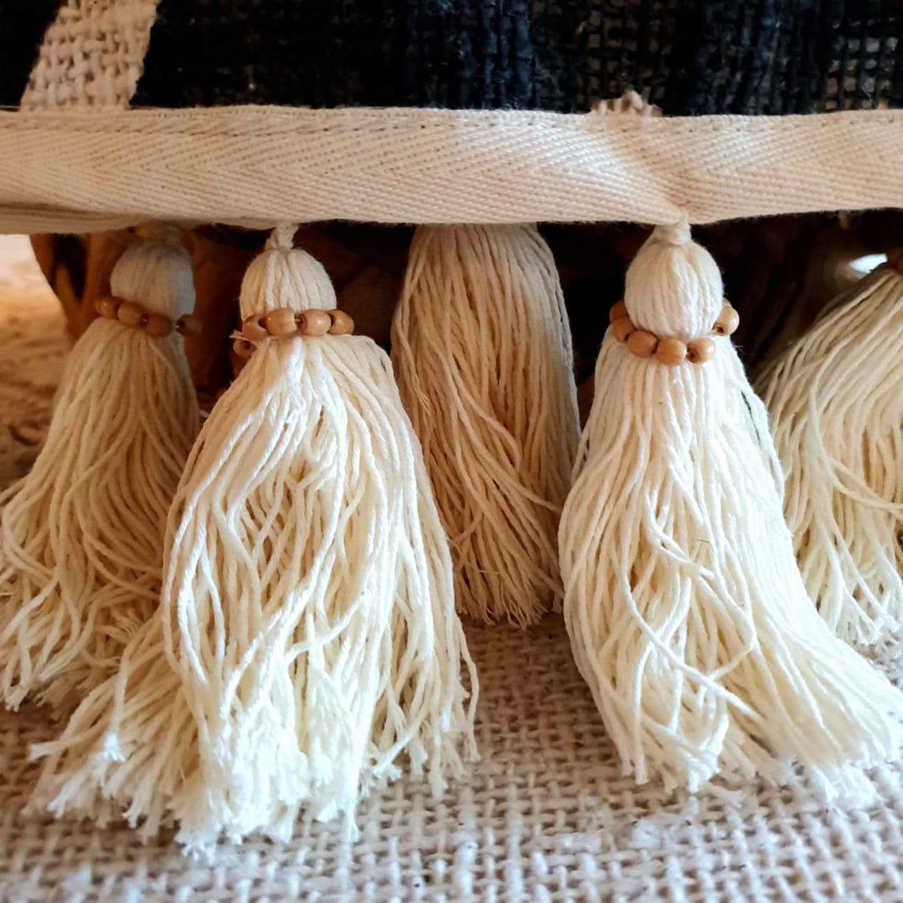 Tribal Print Throw Blanket with Beaded Tassels - bohemian-beach-house