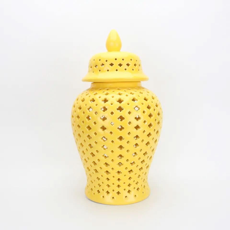 Open Ginger Jar Porcelain in White