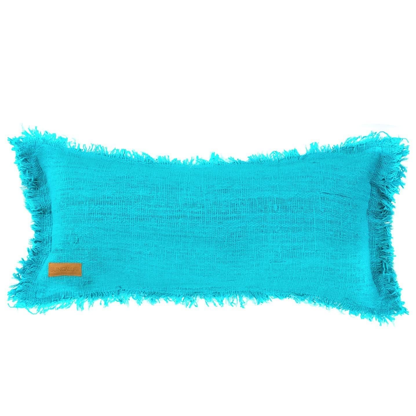 Lumbar Aqua Berber Pillow - bohemian-beach-house