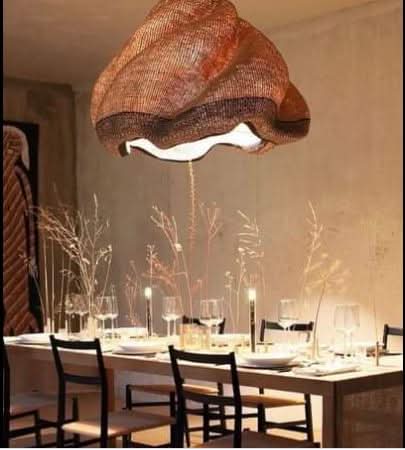 Très grand panier de lampe Wave en naturel