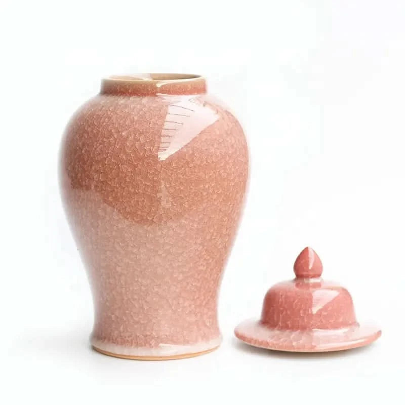 Lacquer Ginger Jar Porcelain in Coral