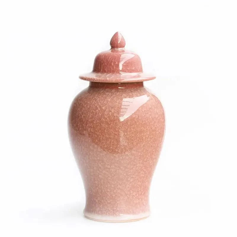 Lacquer Ginger Jar Porcelain in Coral