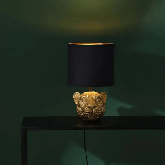 Leopard Head Table Lamp