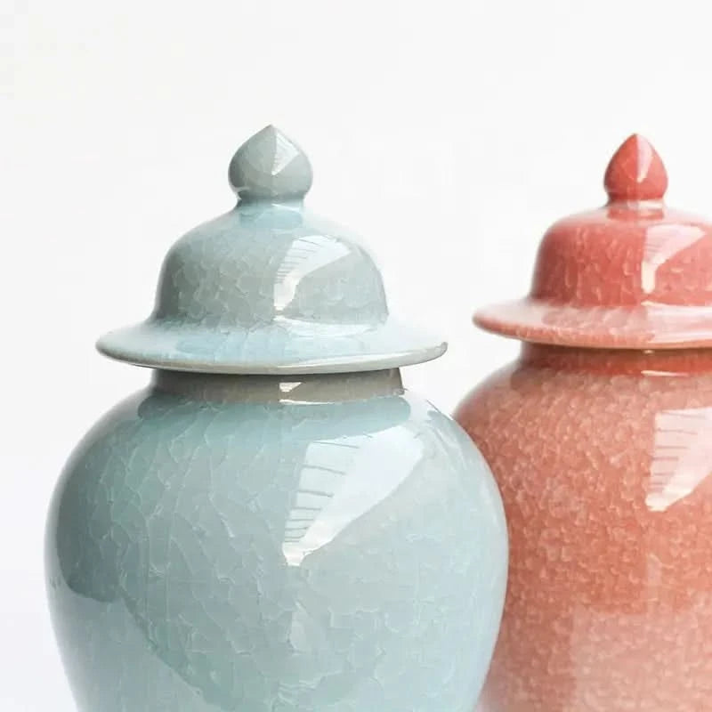 Lacquer Ginger Jar Porcelain in Pale Blue