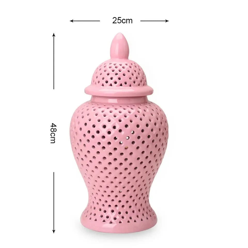 Open Ginger Jar Porcelain in Pink