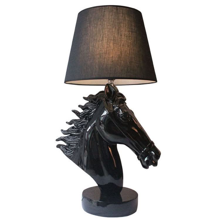 Modern Horse Head Table Lamp in Gold