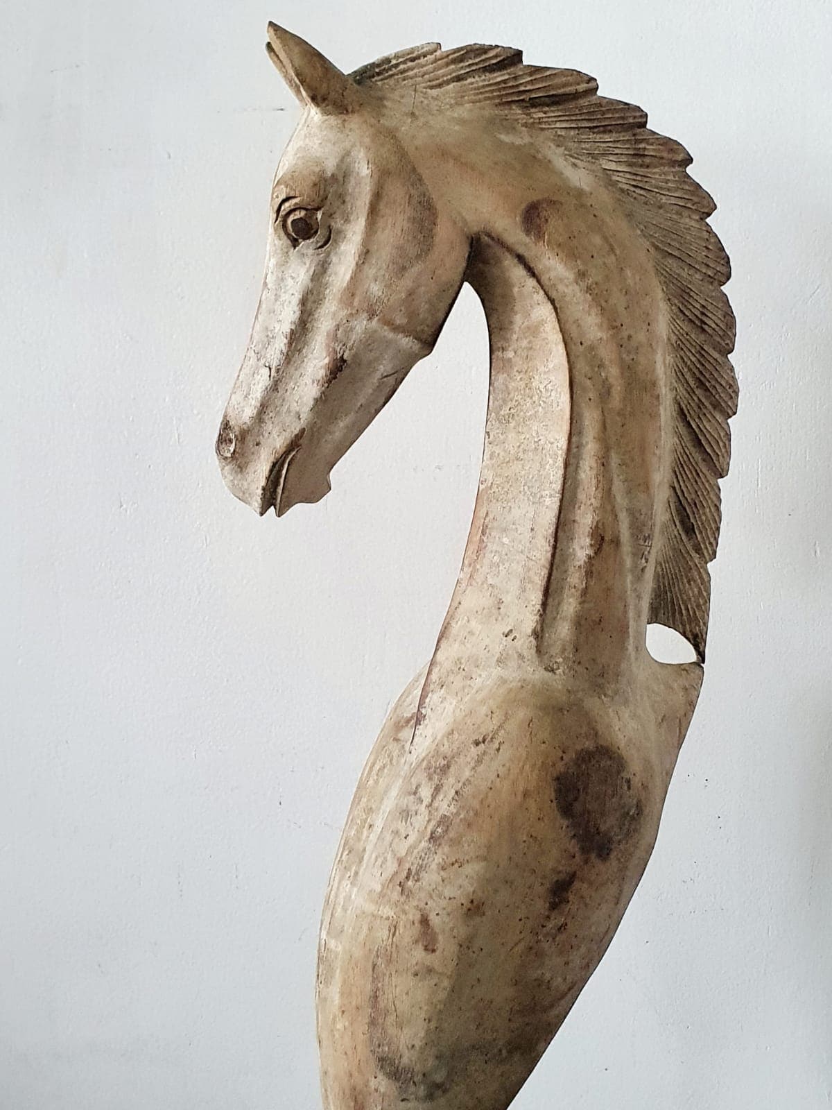 Hand carved Wooden Horse Head Small in Blonde - bohemian-beach-house