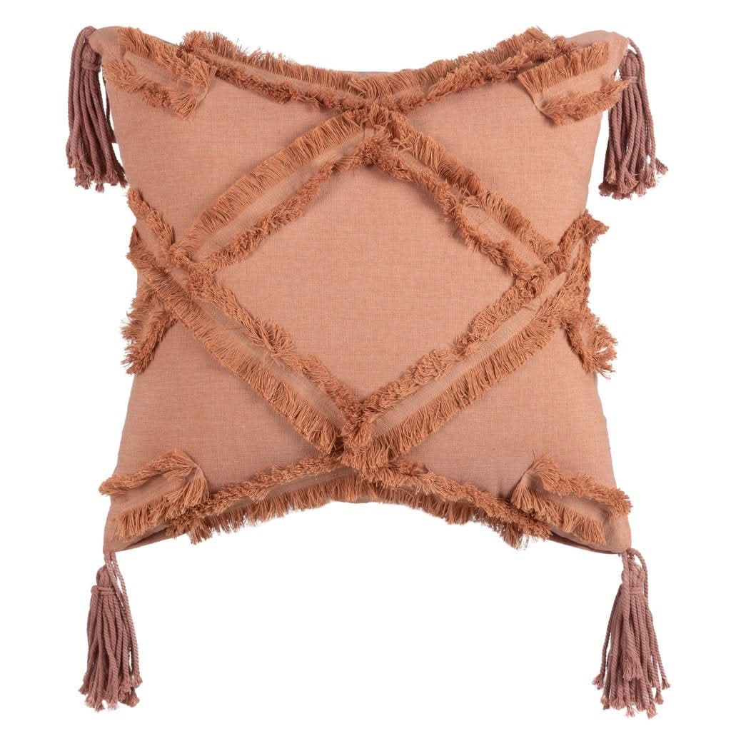 Tobacco Throw Pillow with Tassels
