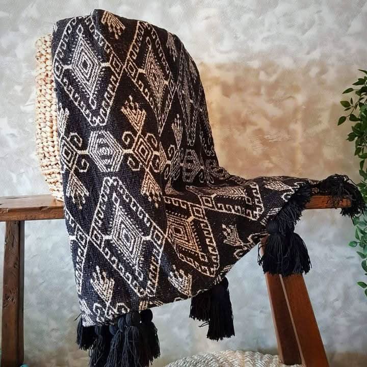 Tribal noir et blanc Plaid