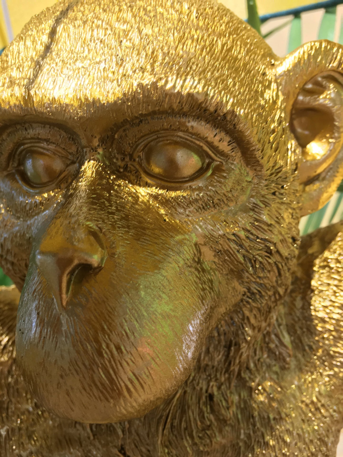 Three Monkeys Table Lamp in Gold Resin