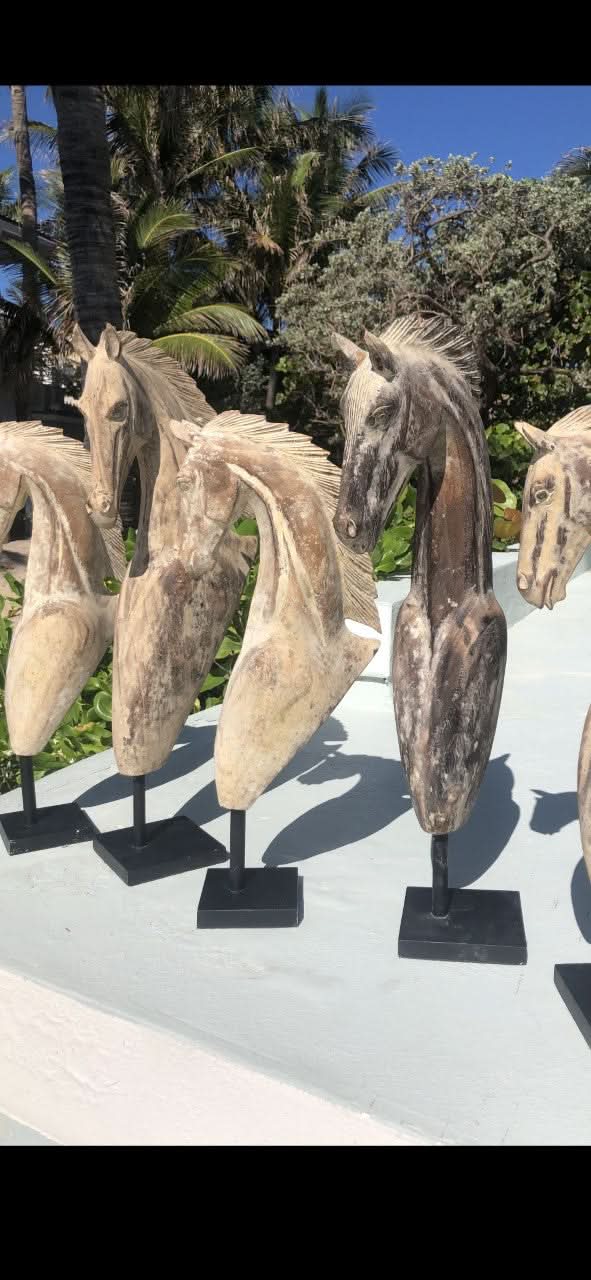 Hand carved Wooden Horse Head Small in Blonde - bohemian-beach-house