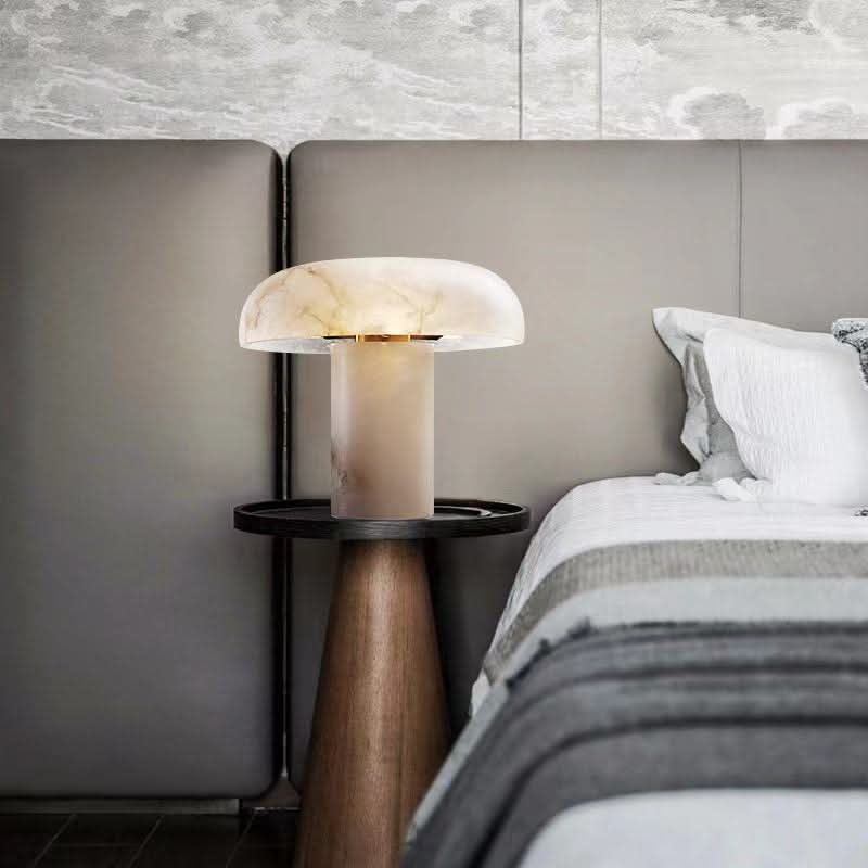 Carved Alabaster Table Lamp