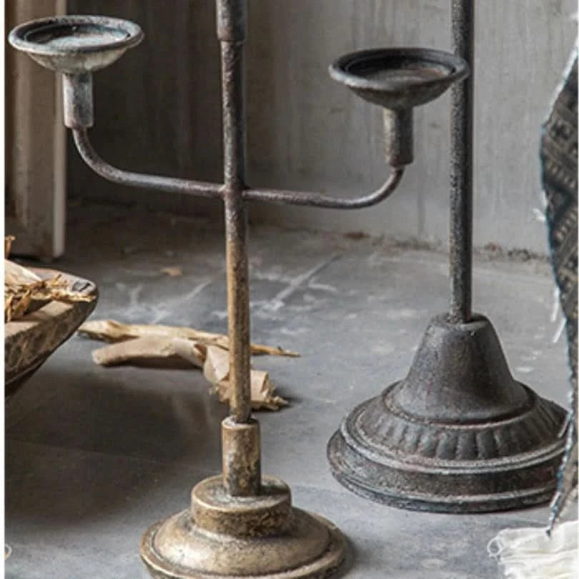 Antiqued Victorian Candle Holder