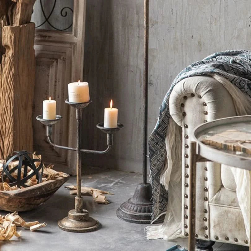 Antiqued Victorian Candle Holder