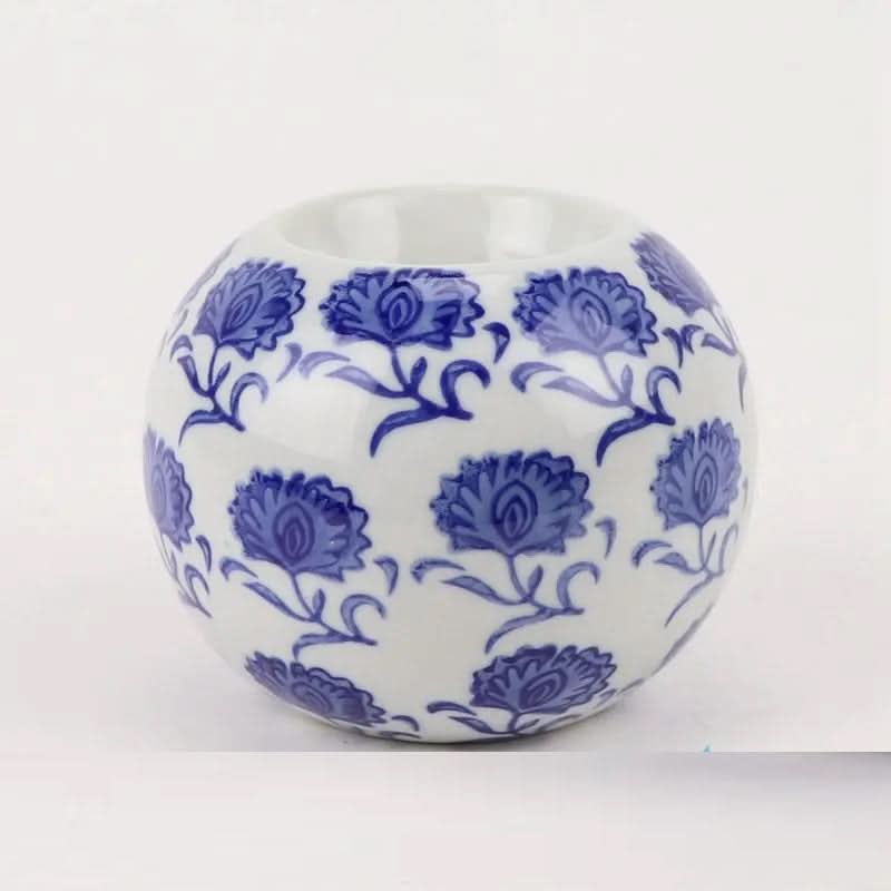 Blue Ceramic Tealight Candle Holder Set of 5