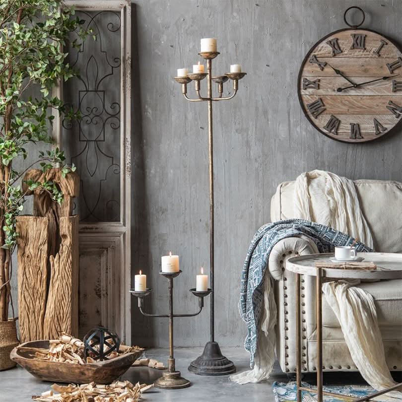 Antiqued Victorian Candle Holder