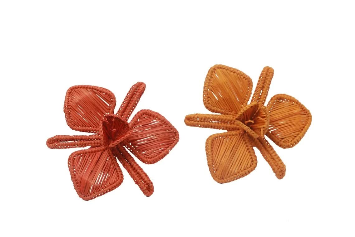 Set of Six Orchid Napkin Rings in Multiple Colors