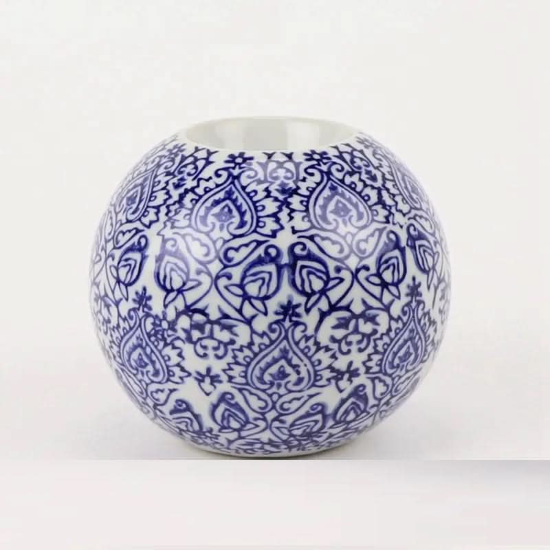 Blue Ceramic Tealight Candle Holder Set of 5