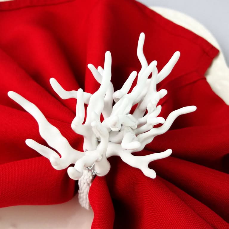 Set of 6 Acrylic Coral Napkin Rings in Multiple Colors