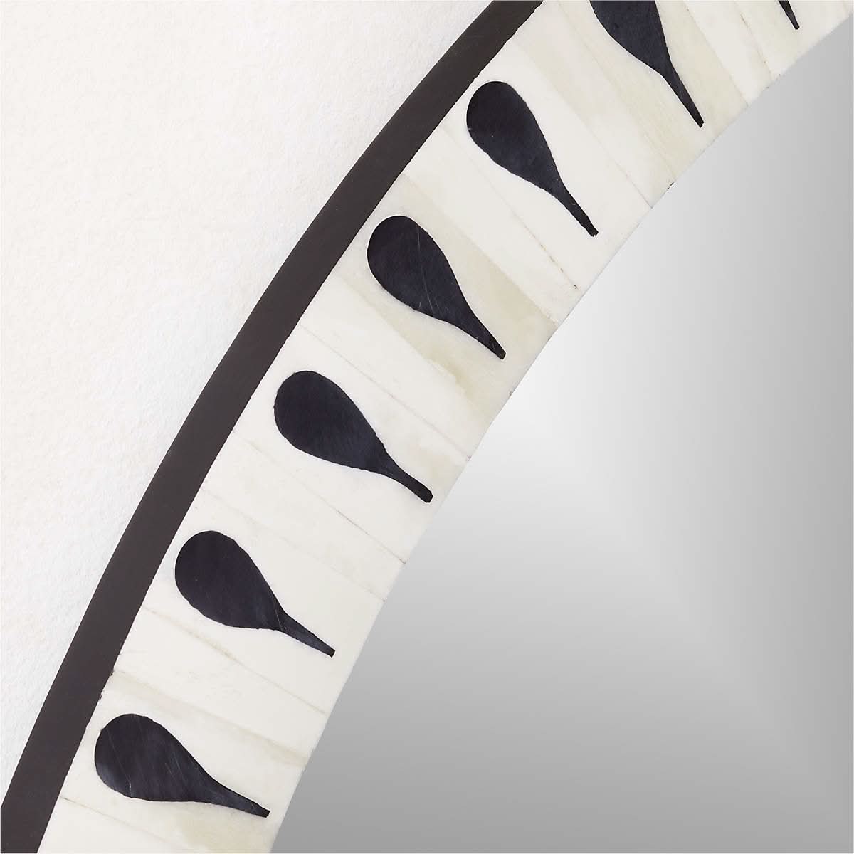 Bone Inlay Round Mirror