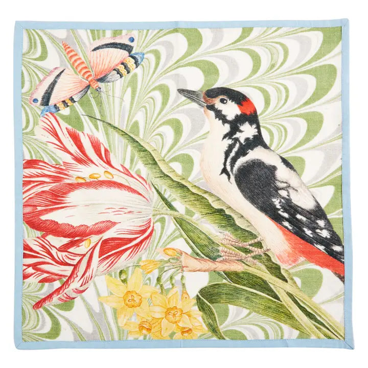 Set of 6 Flora and Fauna Printed Napkins