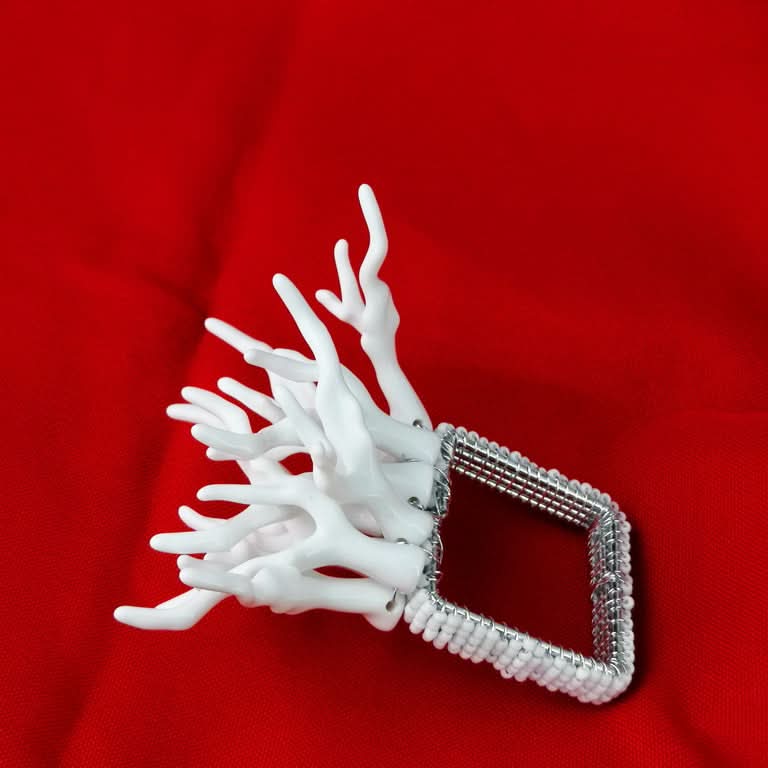 Set of 6 Acrylic Coral Napkin Rings in Multiple Colors