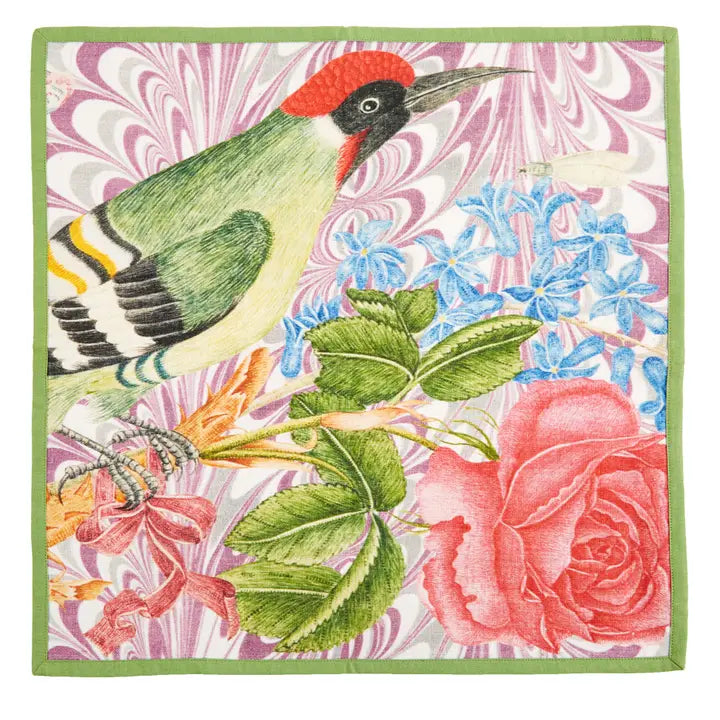 Set of 6 Flora and Fauna Printed Napkins
