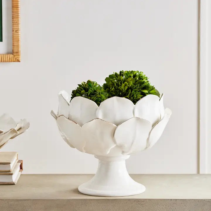 Decorative Pedestal Bowl with Petals